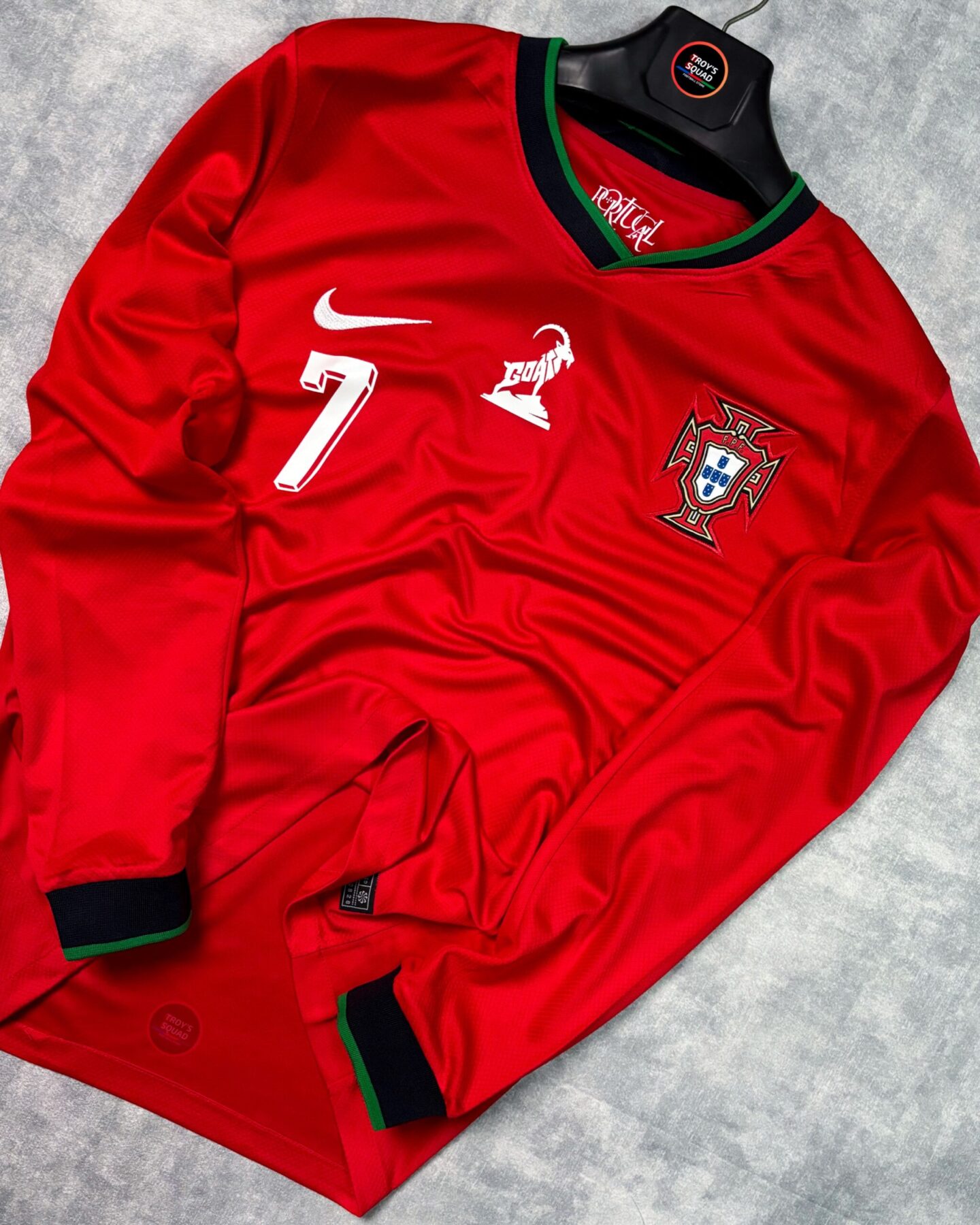 e3b4bf61-af2b-48b9-ac0d-d6a22a52dda9 Ronaldo Portugal Home Master Full Sleeve - Euro 24 (GOAT Collection) - Image 1