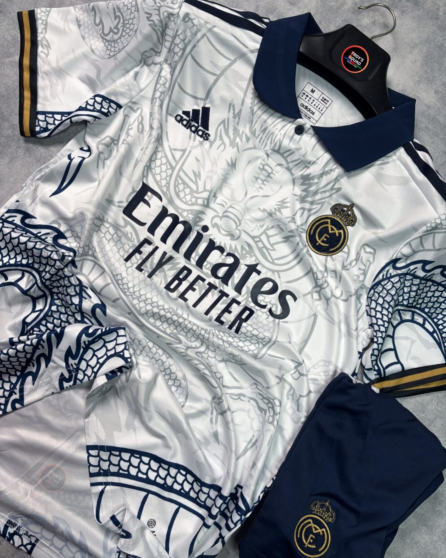 cb613d45-1475-4f30-a758-f3787ccfc9c5 Real Madrid White Dragon - Set (with Shorts) - Image 1