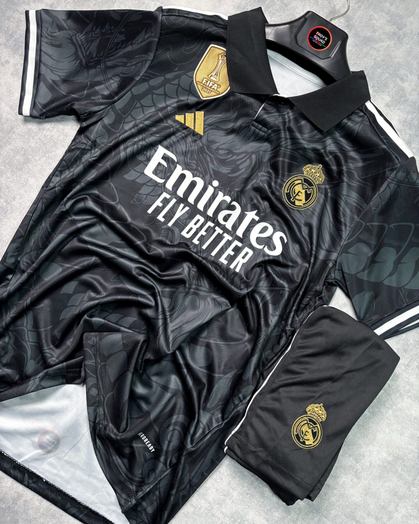 0bceba32-6e86-41e5-8c90-a0552d7e1782 Real Madrid Special Black Dragon (with FIFA patch & Shorts) - Image 1