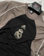 Real Madrid T-Shirt Round Neck Drop Shoulder - (Black & Grey) - Image 2