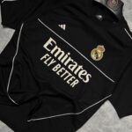 Real Madrid T-Shirt Round Neck Drop Shoulder - (Black)