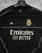 Real Madrid T-Shirt Round Neck Drop Shoulder - (Black) - Image 2
