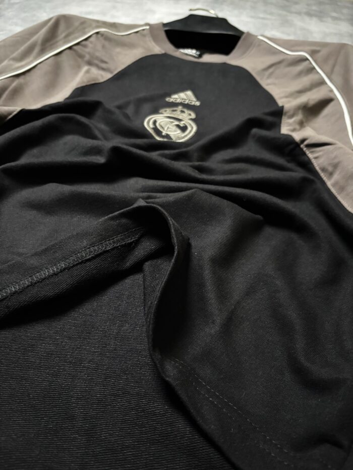 Real Madrid T-Shirt Round Neck Drop Shoulder - (Black & Grey) - Image 3