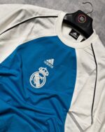 Real Madrid T-Shirt Round Neck Drop Shoulder - (White&Blue) - Image 2