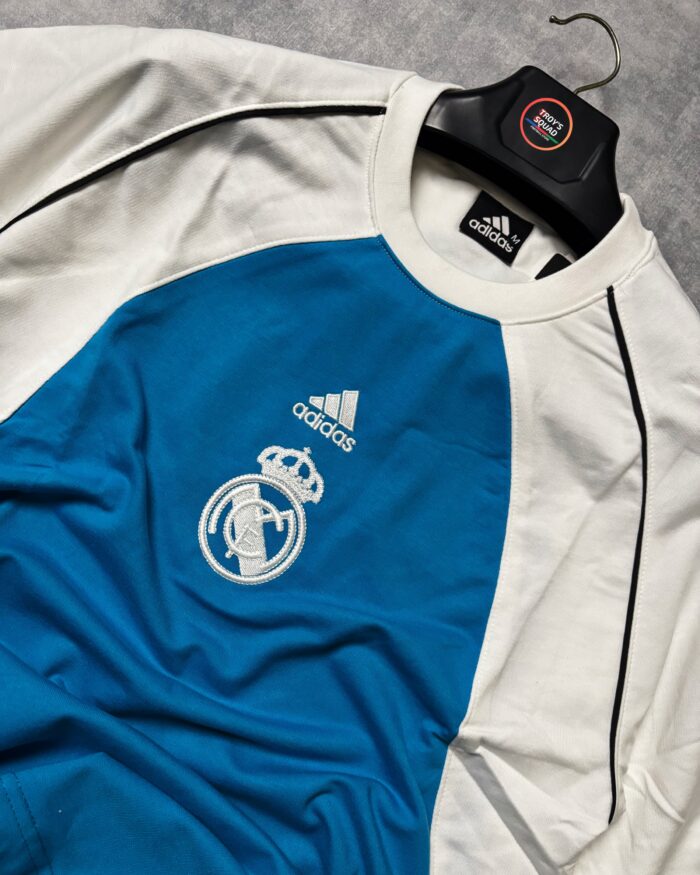 Real Madrid T-Shirt Round Neck Drop Shoulder - (White&Blue) - Image 2
