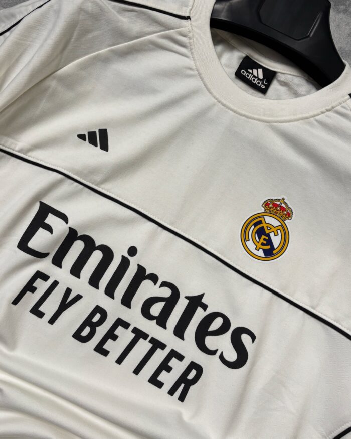 Real Madrid T-Shirt Round Neck Drop Shoulder - (White) - Image 2