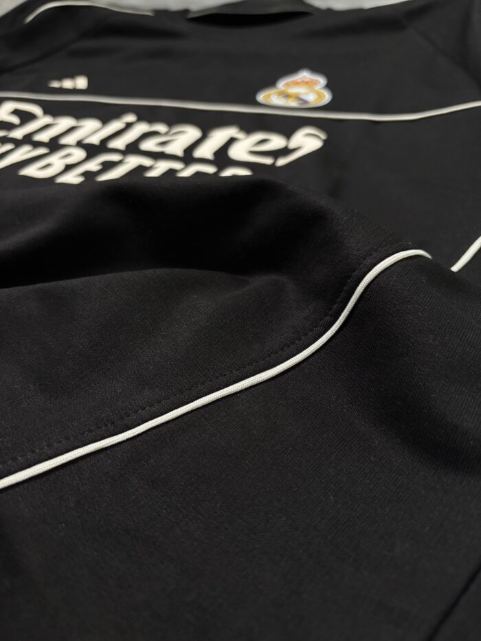 Real Madrid T-Shirt Round Neck Drop Shoulder - (Black) - Image 4