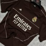 Real Madrid T-Shirt Round Neck Drop Shoulder - (Brown)