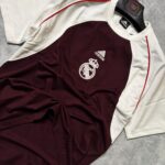 Real Madrid T-Shirt Round Neck Drop Shoulder - (Maroon&White)