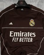 Real Madrid T-Shirt Round Neck Drop Shoulder - (Brown) - Image 2
