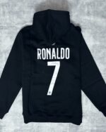 Ronaldo Portugal Black Hoodie - Premium - Image 2