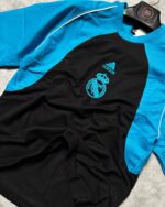 Real Madrid T-Shirt Round Neck Drop Shoulder - (Blue&Black)
