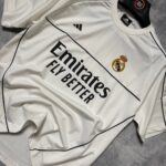 Real Madrid T-Shirt Round Neck Drop Shoulder - (White)
