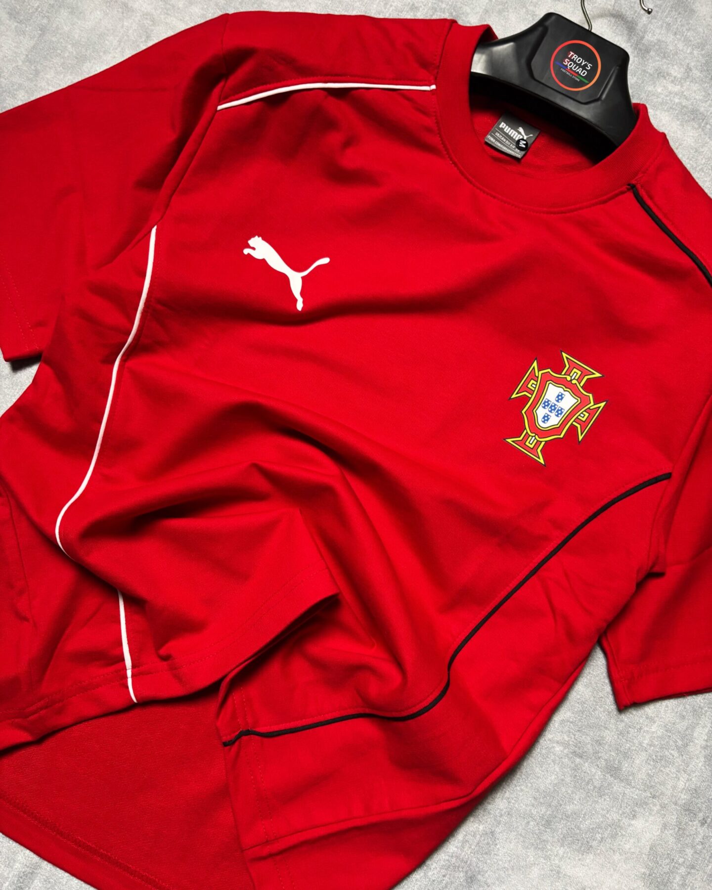6a8de627-b5f2-44c0-8db0-de9b35ca5f1a Portugal T-Shirt Round Neck Drop Shoulder - (Red) - Image 1