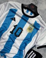 Messi Argentina Home World Cup Set 2022- with shorts( GOAT Collection) - Image 2