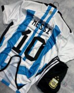 Messi Argentina Home World Cup Set 2022- with shorts( GOAT Collection) - Image 4