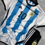 Messi Argentina Home World Cup Set 2022- with shorts( GOAT Collection)