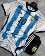 Messi Argentina Home World Cup Set 2022- with shorts( GOAT Collection)