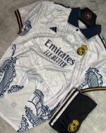 Kids Real Madrid White Dragon Home Kit -25/26 (with shorts)