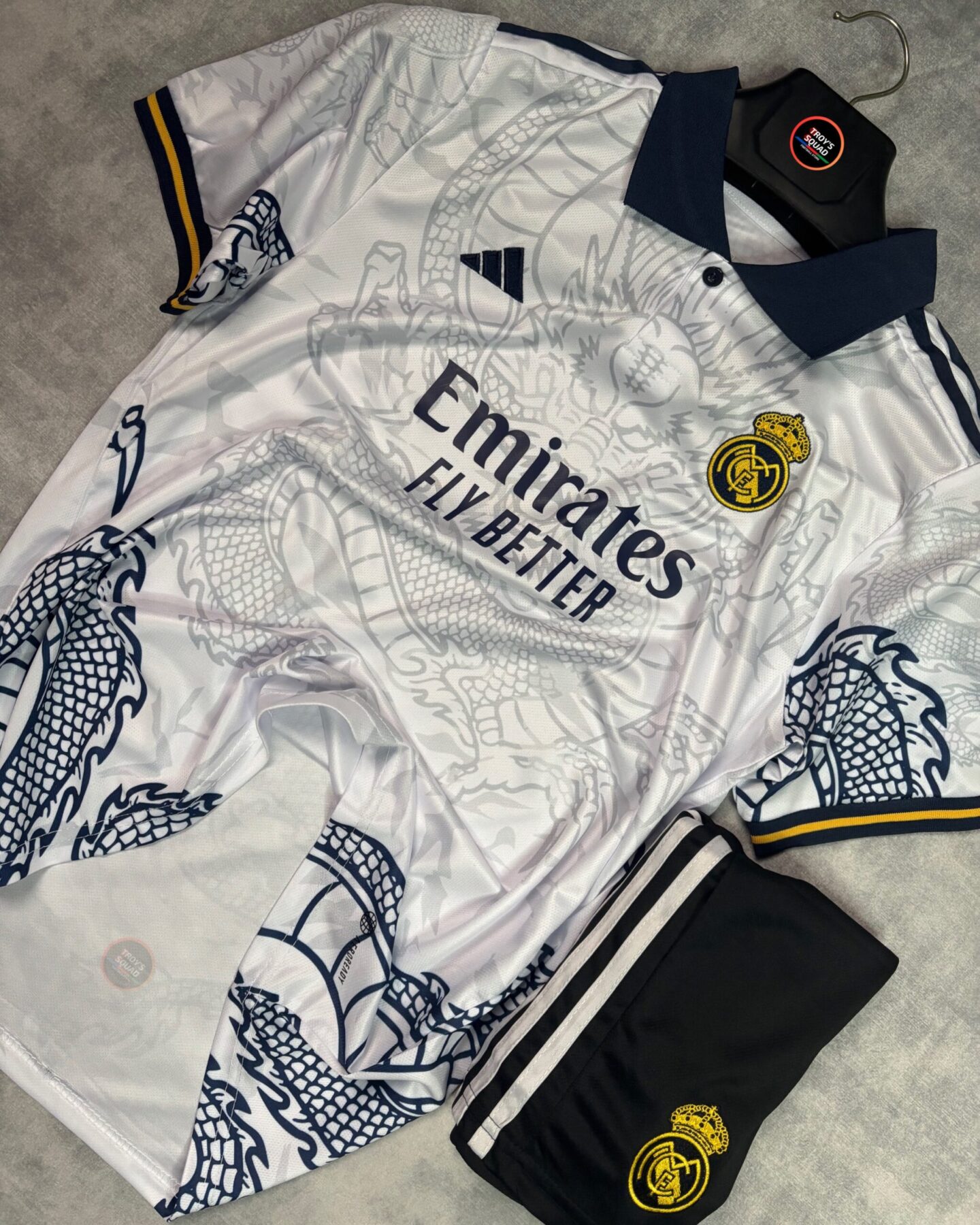 1004da51-025e-4139-a7a4-bbeeeb079117 Kids Real Madrid White Dragon Home Kit -25/26 (with shorts) - Image 1